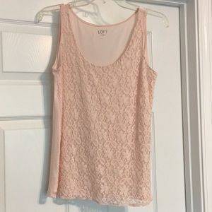 Loft Pink lace tank